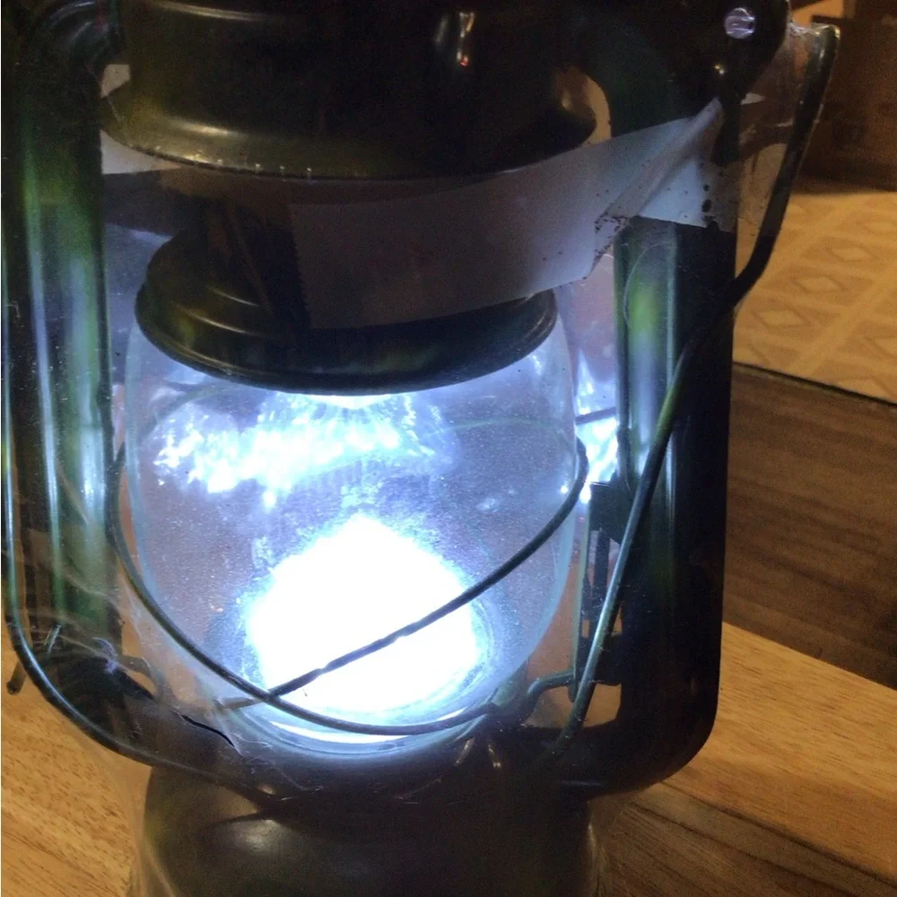 Zoom Green LED Hurricane Lantern